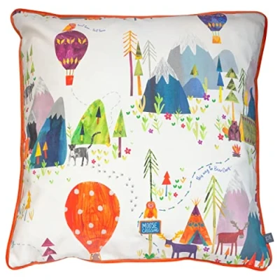 Image of Prestigious Textiles Away We Go Kids Feather Filled Cushion Multicolour Cotton One Size