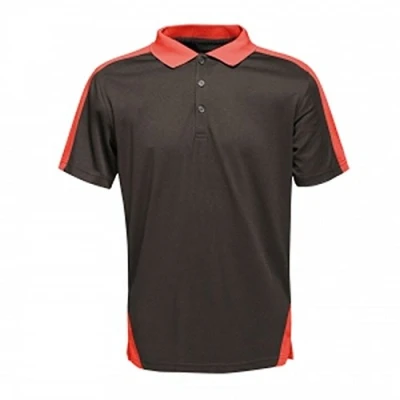 Image of Regatta Professional Contrast Coolweave Wicking Polo Shirt, Black/Sealgr, XXXL