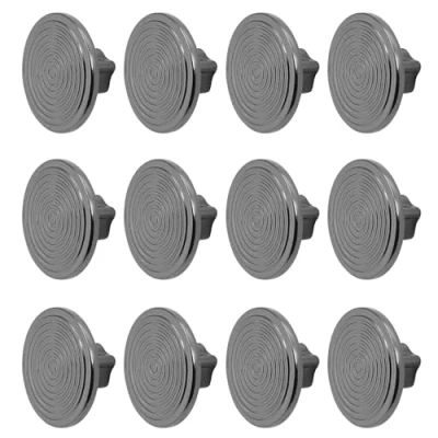 Image of Decoranddecor Mira Spiral Round Cupboard Knob Handle 40mm Diameter Zinc Alloy (Polished Nickel Black, 12 Pack)