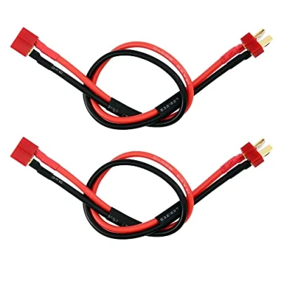 Image of Onpro Yiqigou 2 PCS Deans T Plug Connector Extension, Male to Female Wire Adapter with 11.8inch 14AWG Silicone