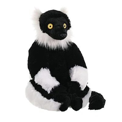 Image of Wild Republic Black &amp; White Lemur Plush Soft Toy, Cuddlekins Cuddly Toys, Gifts for Kids 30 cm