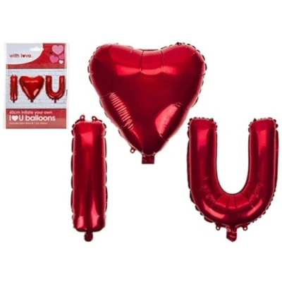Image of PMS 737058 Hanging Love You 40cm, Black, Pack of 3 Balloon Accessories