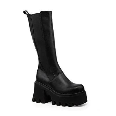 Image of LAMODA Women&#039;s Tear Em&#039; Up Ankle Boot, Black PU, 3.5 UK