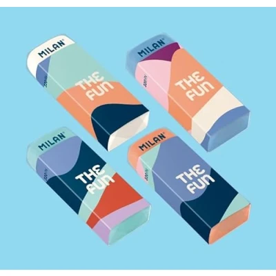 Image of MILAN® Display Box 20 Flexible Bread Crumb Erasers 320 The Fun Series (with Cardboard Sleeve)