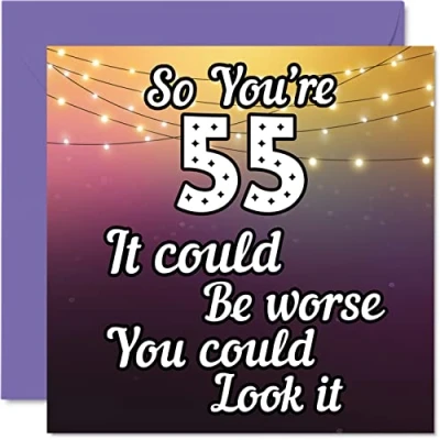 Image of Fun 55th Birthday Cards for Men Woman Look It Funny Card Dad Mum Grandad Nanny Grandma Uncle Auntie Cousin Friend, 145mm x Greeting Cards,