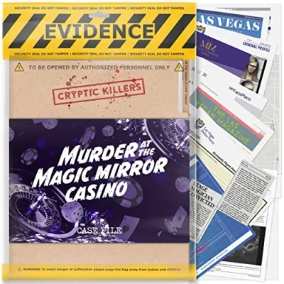 Image of Cryptic Killers Unsolved Murder mystery game Cold Case Files Investigation Detective Evidence &amp; Crime File individuals, date nights party games at the Magic Mirror Casino