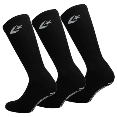 Image of Converse 3 Pairs Classic Star Chevron Socks Mid Calf Length Men (Black, 6 11), Black, 39 46