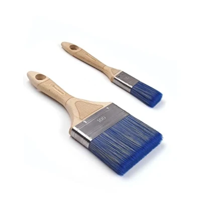 Image of ROLLINGDOG Large Paint Brush Set with Ergonomic Wood Handle, and Small Soft Flat Brushes for Painting Wall, Ceiling, Fence, Furniture Decoration(Pack of 2,1 Inch 4 Inches)