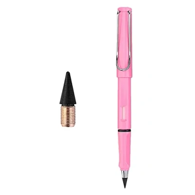 Image of Everlasting Pencil, Inkless Pencils Eternal, Portable Pencil Reusable Erasable, Metal Writing Pens, Infinite with Replaceable Graphite Nib (P)