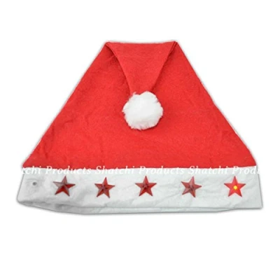Image of 1 Pcs Father Christmas Santa Hat With Flashing Lights Fancy Dress Costume Accesorise