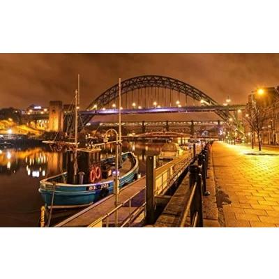 Image of TNXEV Full Drill Newcastle Upon Tyne Arch Bridge DIY 5D Diamond Painting by Number Unique Kits Home Wall Decor 50x60cm