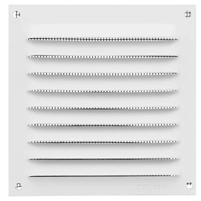 Image of Amig Square Aluminium Grille with Mosquito Net Ventilation for Air Outlet Ideal Kitchen and Bathroom Dimensions: 100 x mm Colour: White