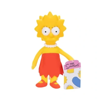 Image of the Simpsons Lisa Plush 20cm by JAKKS Pacific, Officially Licensed, Soft with Sculpted Head, Highly Detailed and Expressive Design, Collect Entire Family