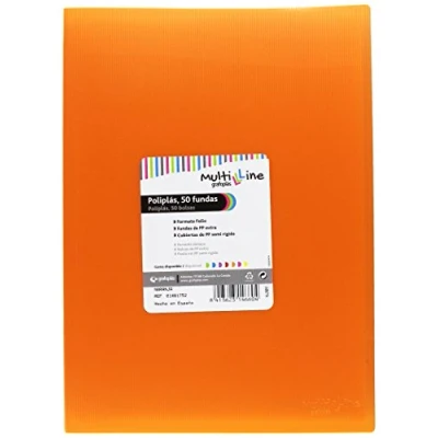 Image of grafoplas 1461752 50 Sleeves, Foolscap, Tapas Folder PP, Orange