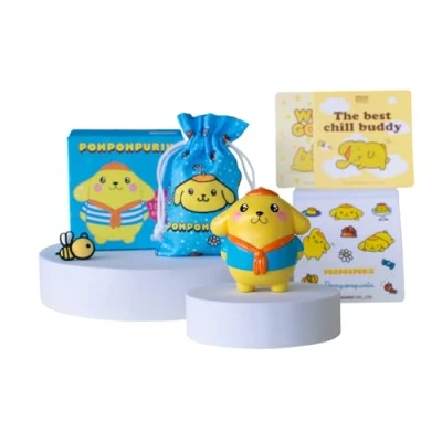 Image of Comansi Pompompurin Collectible Figure with 5 Exclusive Hello Kitty and Friends Accessories