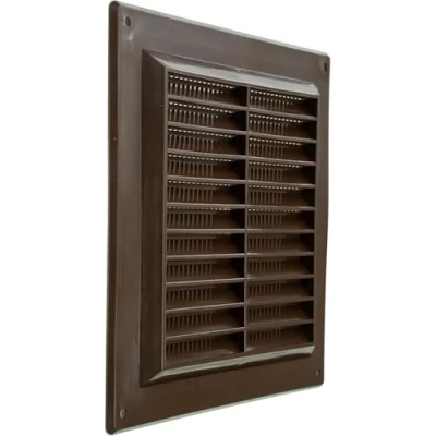 Image of 6&#039;&#039; x Inch / 150 mm Plastic Vent Cover Brown Square Soffit Exhaust Ventilation Louver Air Inlet Grille Built in Screen Mesh HVAC Duct