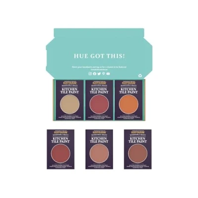 Image of Rust Oleum Kitchen Wall Tile Paint in Matt Finish Fiery Shades Tester Box