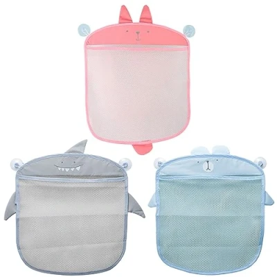 Image of Oaygat 3 Pcs Bath Toy Storage Bag Baby Mesh Organiser Holder Hanging Organizer Bathroom Tidy Net for Toddlers