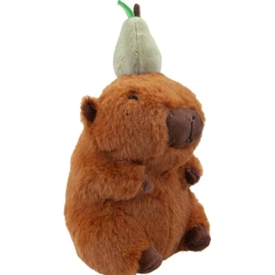 Image of VFM Capybara Pear Soft Toy Animal Plush Cuddly Furry Fluffy Stuffed Cute Plushie, Gifts for Birthday, Valentine&#039;s Day Chirstmas 14cm Brown