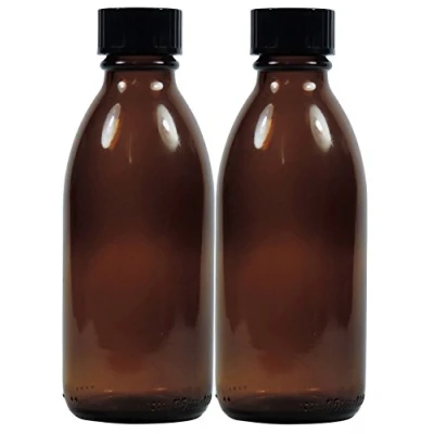 Image of Viva Haushaltswaren apothecary bottle, brown glass medicine including a writable label, Glass, brown, 2 x 100ml