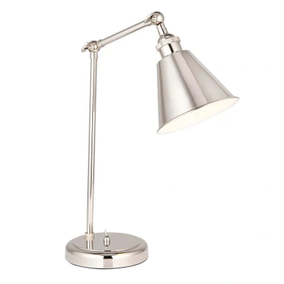 Image of Hal Desk Task Lamp Bright Nickel Plate, 1x E14