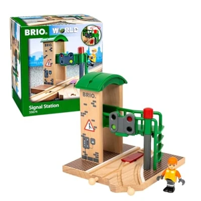 Image of BRIO World Train Signal Station for Kids Age 3 Years Up Wooden Railway Accessories and Add Ons