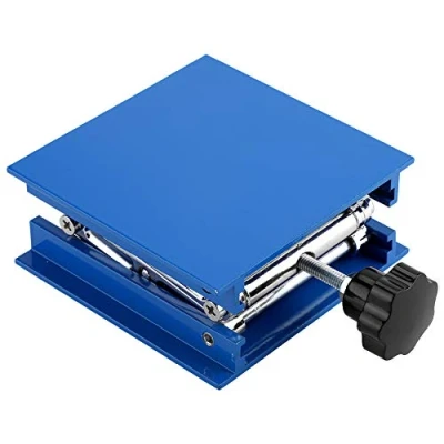 Image of 150x150 Lab lift table + Lifting Platform 100 x 100mm Blue Electroplated Aluminum Stand Rack Scissor Jack Lifter