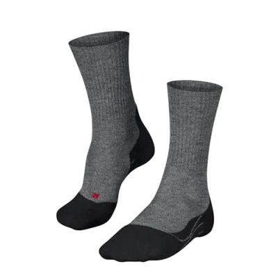 Image of FALKE Women&#039;s TK2 Explore Wool W So Breathable Thick Anti Blister 1 Pair Hiking Socks, Grey Melange 3020, 5.5 6.5