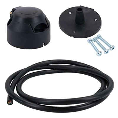 Image of AB Tools Tow Bar Electrics 7 pin N type Socket Trailer Lights &amp; Gasket Seal 2m Core Cable