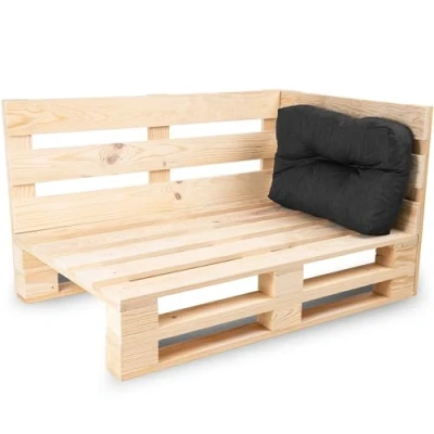 Image of bananair Pallet Cushions Outdoor Water Repellent &amp; UV Resistant Fabric Highly Comfortable Foam Padded Garden Furniture (Corner Cushion 60x40 cm, Black)
