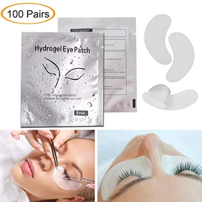 Image of 100 Pairs Eye Gel Pads, Jiasoval Natural Hydrogel Patches for Eyelash Extension Lint Free Mask Pads Beauty Tool Under