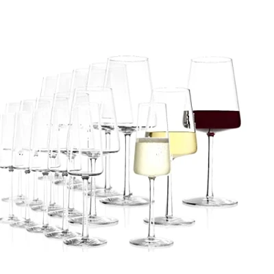 Image of Stölzle Lausitz Weinkenner Value Set 18 Pieces Red Wine Glass + White Champanger Glass, 400 ml