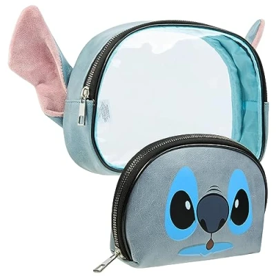 Image of Disney Stitch Toiletry Bag Travel Makeup Storage Vanity Gift Idea for Girls Teenagers Women, Blau Pack of 2, Taille Unique, Modern