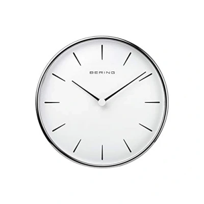 Image of BERING Wall Clock Simple and Modern Nordic Design Silver White Runs Particularly Quietly 162 mm in Diameter 90162 04R