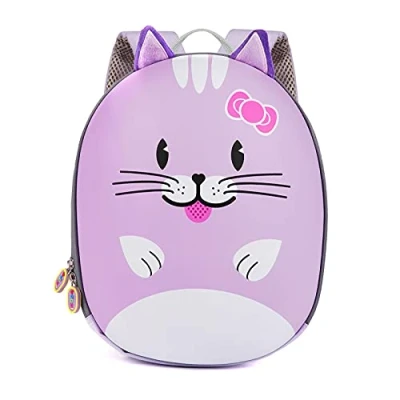 Image of boppi Tiny Trekker Kids Backpack for Holiday Travel &amp; Nursery School Toddler Bag Boys Girls 4 Litre Preschool Rucksack Purple Cat