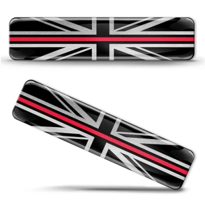 Image of Biomar Labs® 2 x 3D Domed Silicone Silver Stickers Decals England UK Union Jack National United Kingdom Great Britain Flag Car Motorcycle Helmet F 239