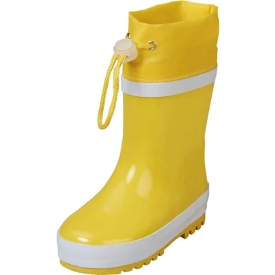 Image of Playshoes Unisex Kids Lined Rain Wellies Basic Wellington Rubber Boots, Yellow 12, 9 UK Child