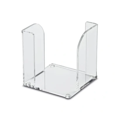 Image of Maul Acrylic Note Box, 9 x cm, Stylish Desk Organiser for Notes, Paper and Furniture Friendly Thanks to Standing Nubs, Desk, Office Shelf, Transparent