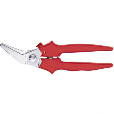 Image of Bessey D48A Angled Combi Scissors, Red/Grey