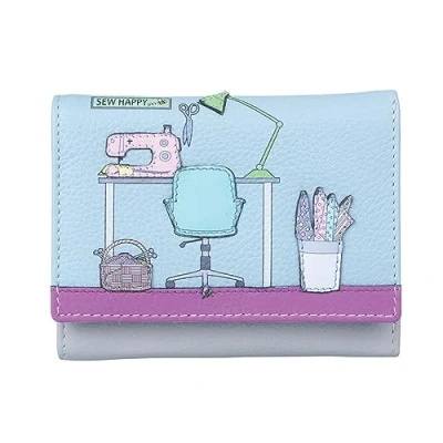 Image of Mala Leather The Sewing Room Tri Fold Purse 3651 22
