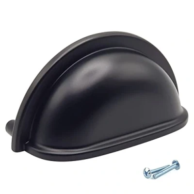 Image of M4TEC Cup Kitchen Cabinet Door Handles Cupboards Drawers Bedroom Furniture Pull Handle Black. VD7 Series: 76 mm