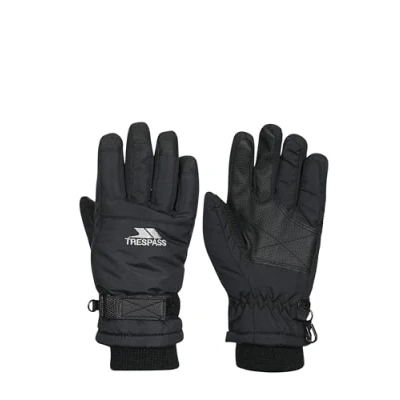 Image of Trespass Ruri II, Black, 5/7, Warm Padded Waterproof Gloves Kids Unisex, Age 5 7, Black