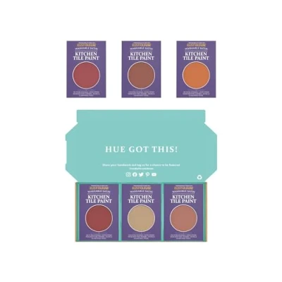 Image of Rust Oleum Kitchen Wall Tile Paint in Satin Finish Fiery Shades Tester Box