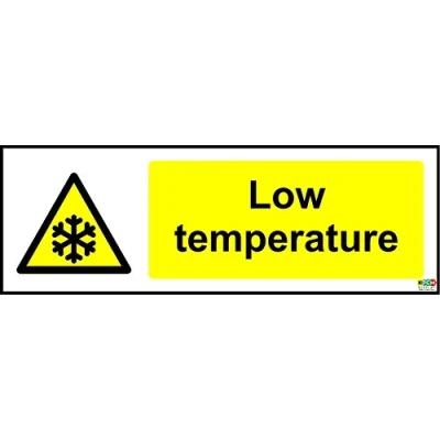 Image of Warning Signs Low Temperature Safety Sign Self Adhesive Sticker 200mm x 66mm