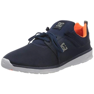 Image of Dc Shoes Men&#039;s Heathrow Sneaker, Navy/Orange, 4 UK