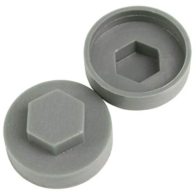 Image of 200x Merlin Grey Hex TEK Roofing Cover Caps for 19mm Washer/Coverage &amp; 8mm Recess