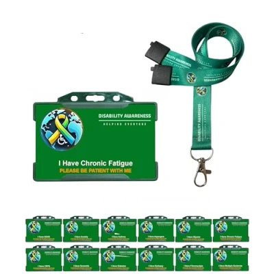 Image of I Have Cronic Fatigue Hidden Disability Printed Lanyard World Symbol Uniting The of Disabilities