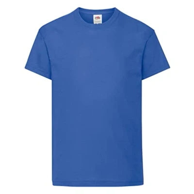 Image of FRUIT OF THE LOOM Unisex Kids Valueweight Short Sleeve T Shirt, Royal Blue, 14 15 Years UK