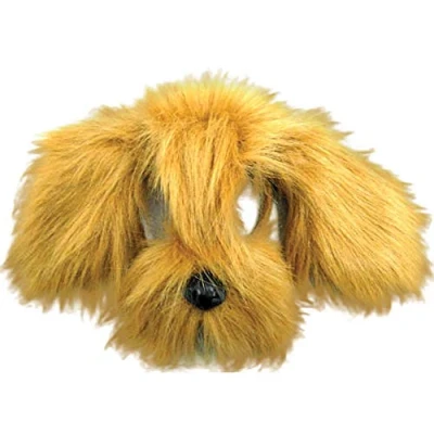 Image of Bristol Novelty EM357 Shaggy Dog Mask with Sound on Headband, Brown, One Size