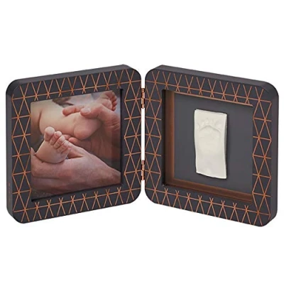 Image of Baby Art My Touch Handprint and Footprint Photo Frame Clay Kit, Customisable Newborn Hand &amp; Feet Print Memorable Keepsake, Foot Keepsake Dark Grey